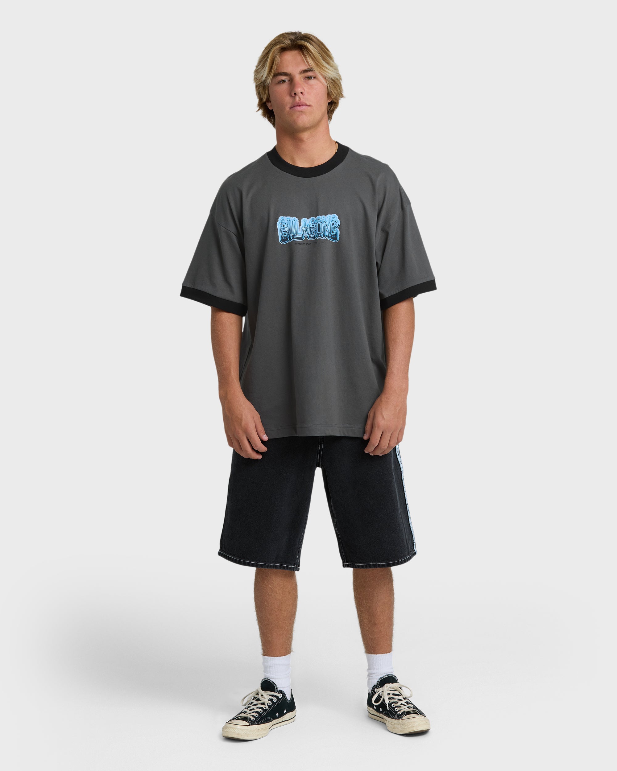 Spec 73 Spin Ringer Short Sleeve T-Shirt - Pewter - Image 4