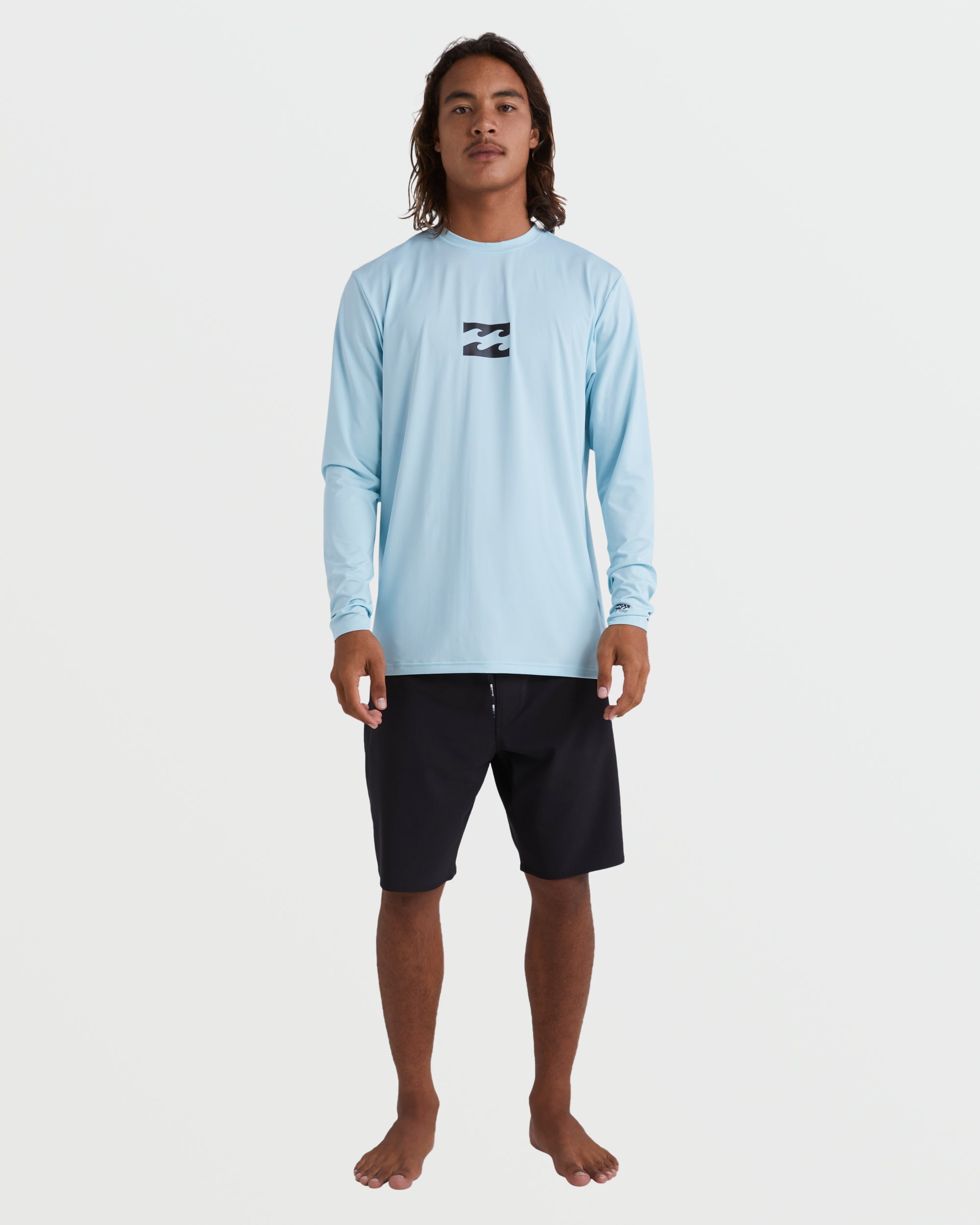 All Day Wave Loose Fit Long Sleeve Surf Tee - Coastal Blue - Image 4
