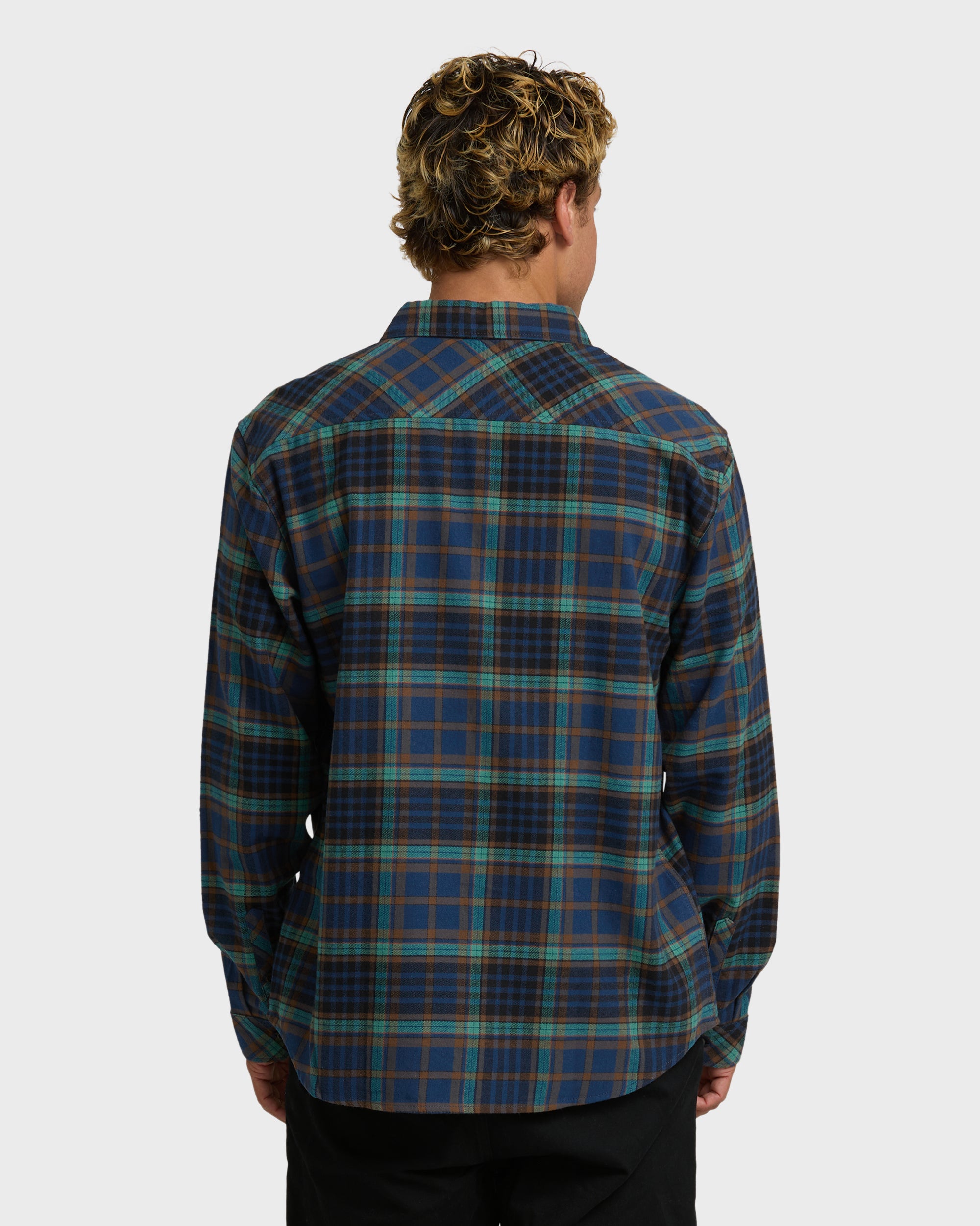 Coastline Long Sleeve Flannel Shirt - Dark Denim - Image 2
