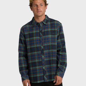 Coastline Long Sleeve Flannel Shirt - Dark Denim