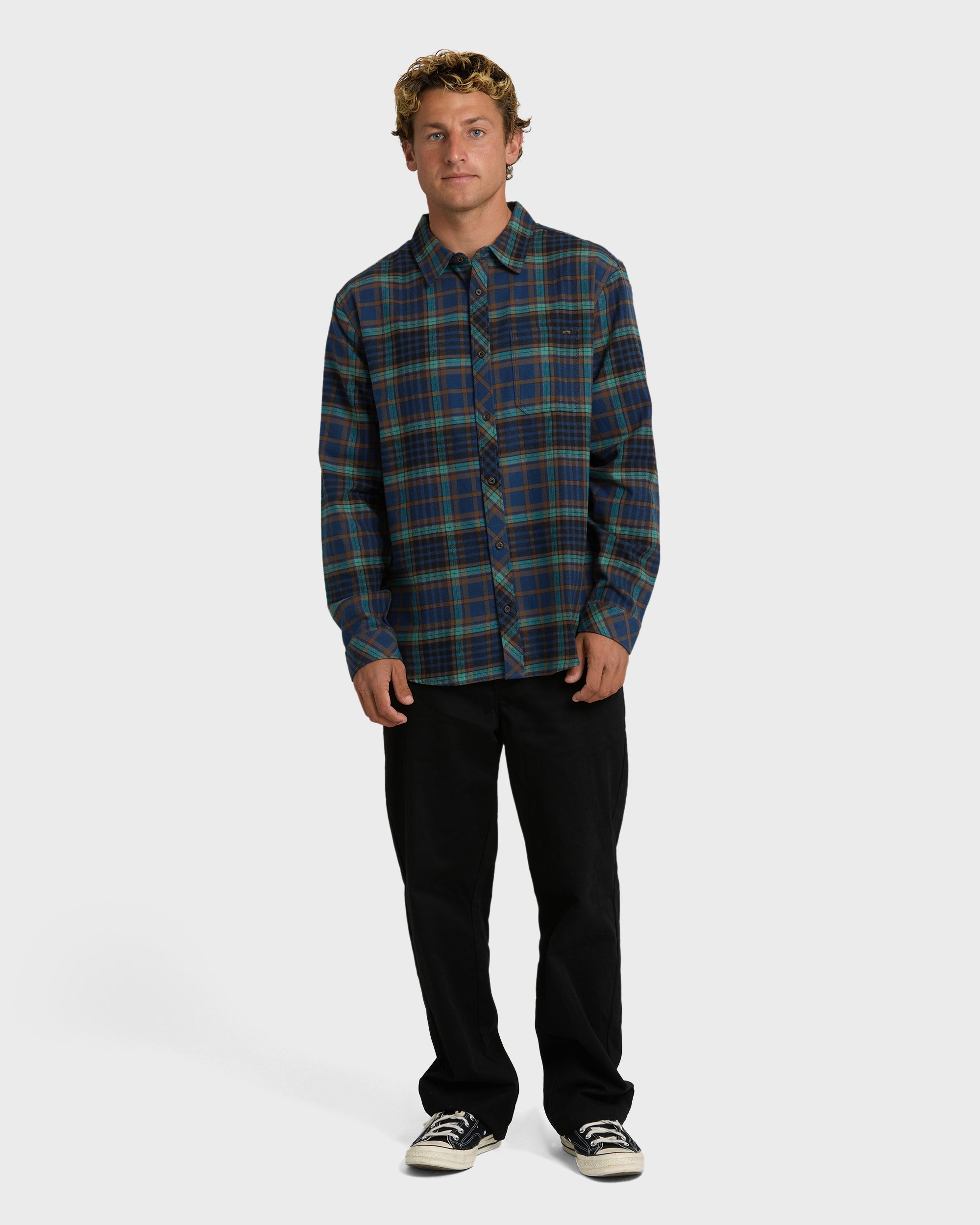 Coastline Long Sleeve Flannel Shirt - Dark Denim - Image 4