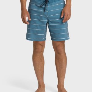 73 Lo Tide 18 Boardshorts - Real Teal Stripe - Real Teal