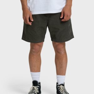 Larry Layback 19 Cord Shorts - Dark Gray