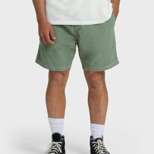 Larry Layback 19 Cord Shorts - Moss