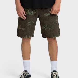 Bad Dog Elastic Shorts - Green Camo
