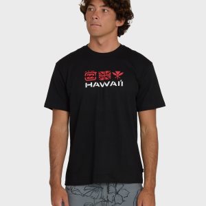 Kahili Hawaii Regular Short Sleeve Tee - Black