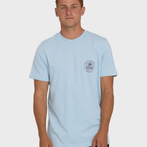 Haleiwa Badge Short Sleeve T-Shirt - Blue Mist
