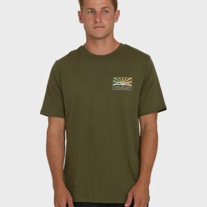 Haleiwa Rising Sun Short Sleeve T-Shirt - Army Green