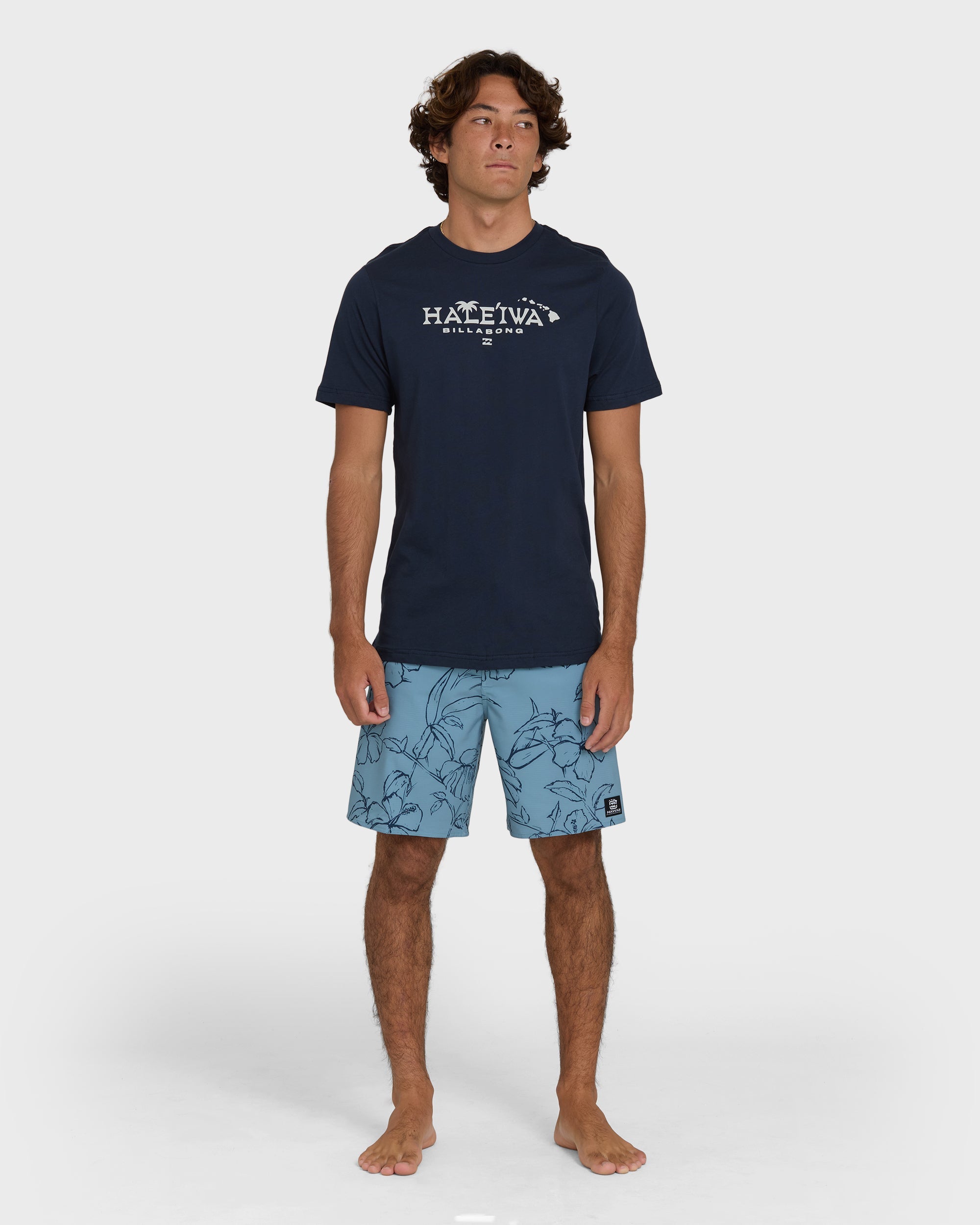 Haleiwa Palm Short Sleeve T-Shirt - Navy - Image 3