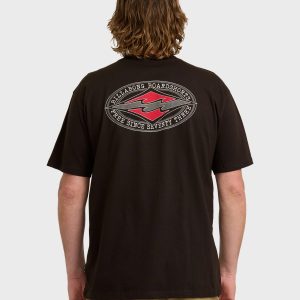 Rotor Diamond Regular Short Sleeve T-Shirt - Black Red