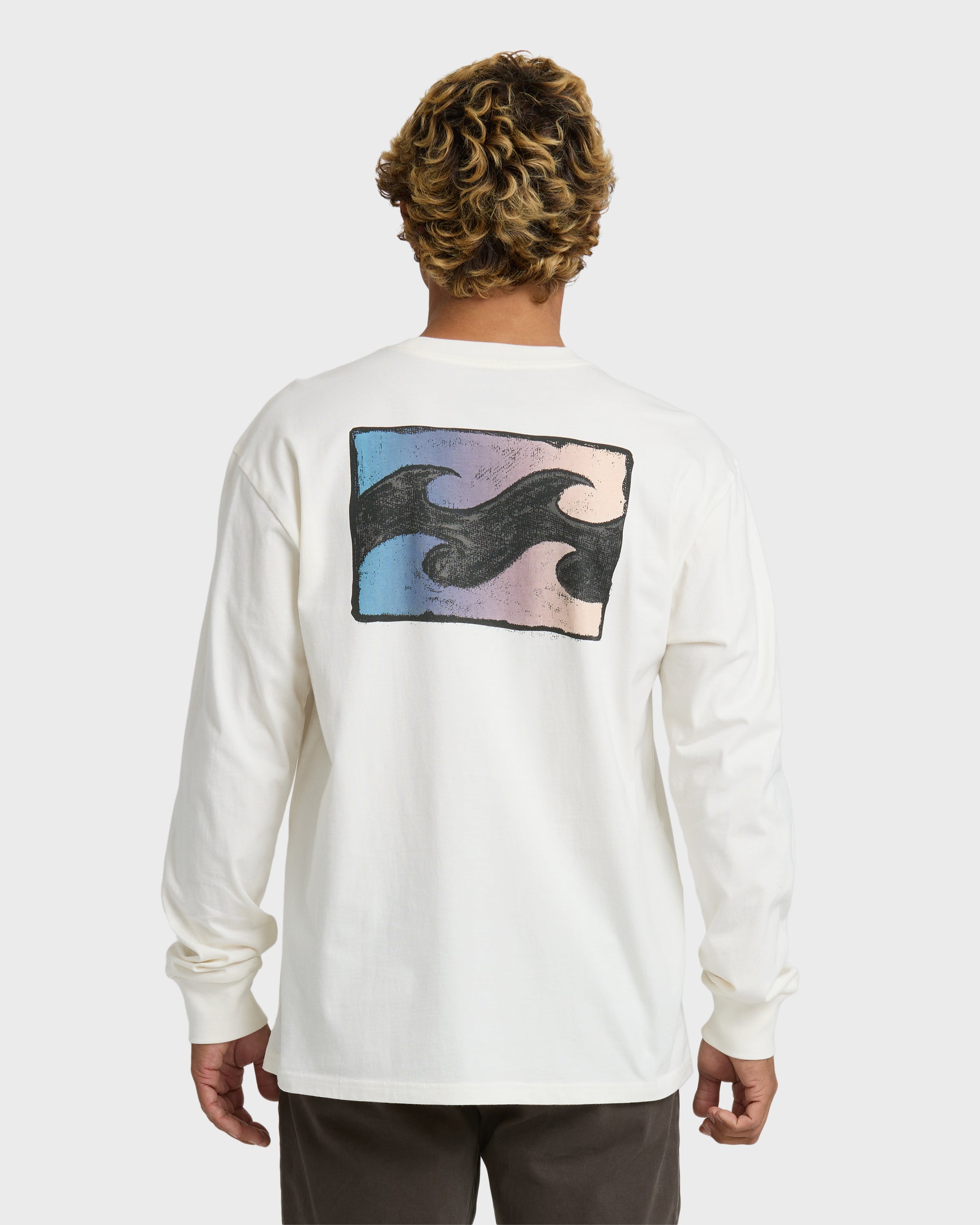 Crayon Wave Premium Long Sleeve T-Shirt - Off White - Image 2