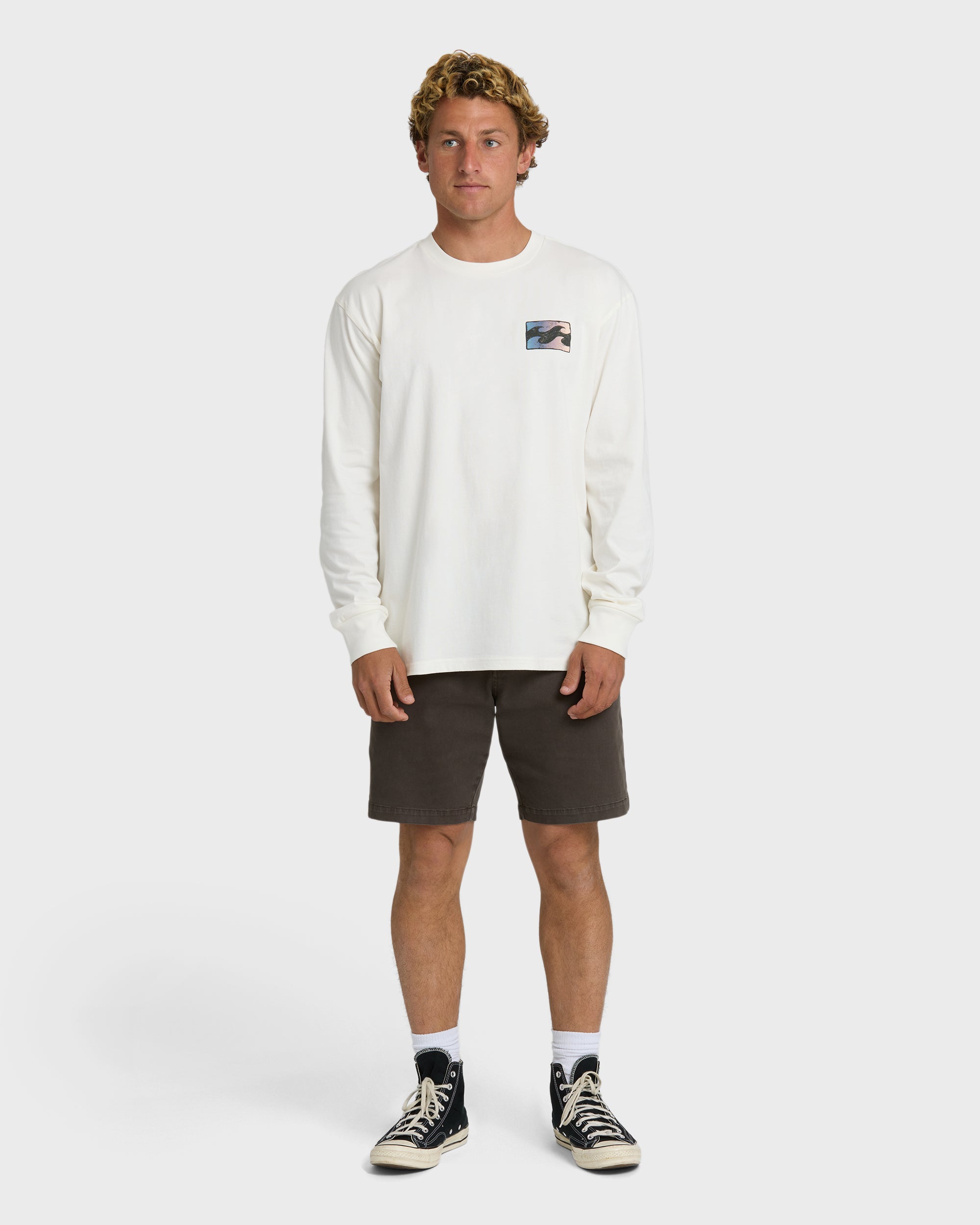 Crayon Wave Premium Long Sleeve T-Shirt - Off White - Image 4