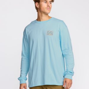 Crayon Wave Regular Long Sleeve T-Shirt - Coastal Blue