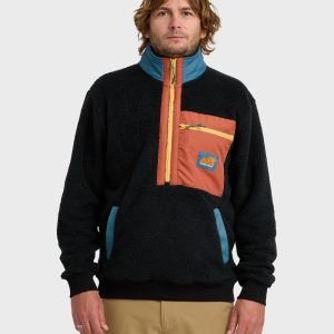 Boundary Peak Mock Neck Sweatshirt - Black