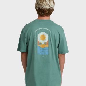 Sun Down Adiv Premium Short Sleeve T-Shirt - Sea Green