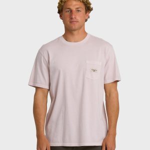 Essential Pocket Wave Washed Premium Short Sleeve T-Shirt - Dusty Purple