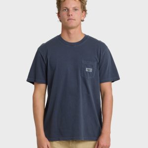 Essential Pocket Wave Washed Premium Short Sleeve T-Shirt - Graystone