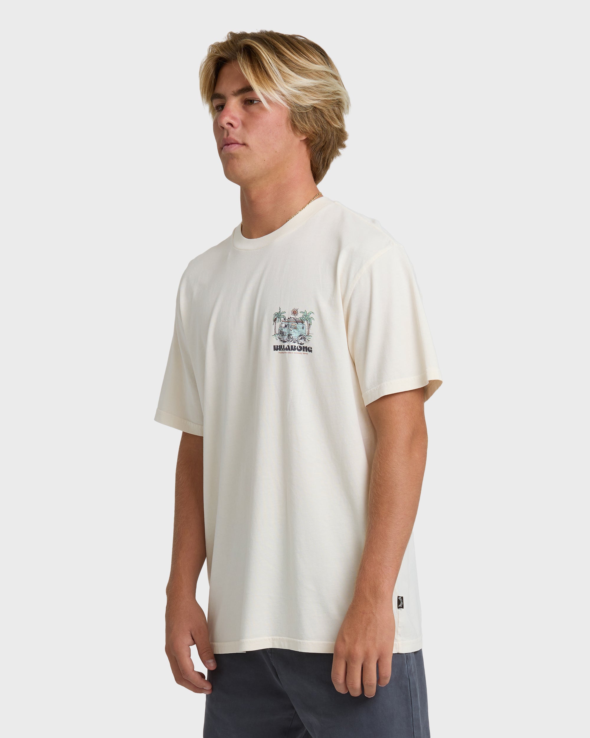 Rush To Relax Wave Washed Premium Short Sleeve T-Shirt - Off White - Image 3