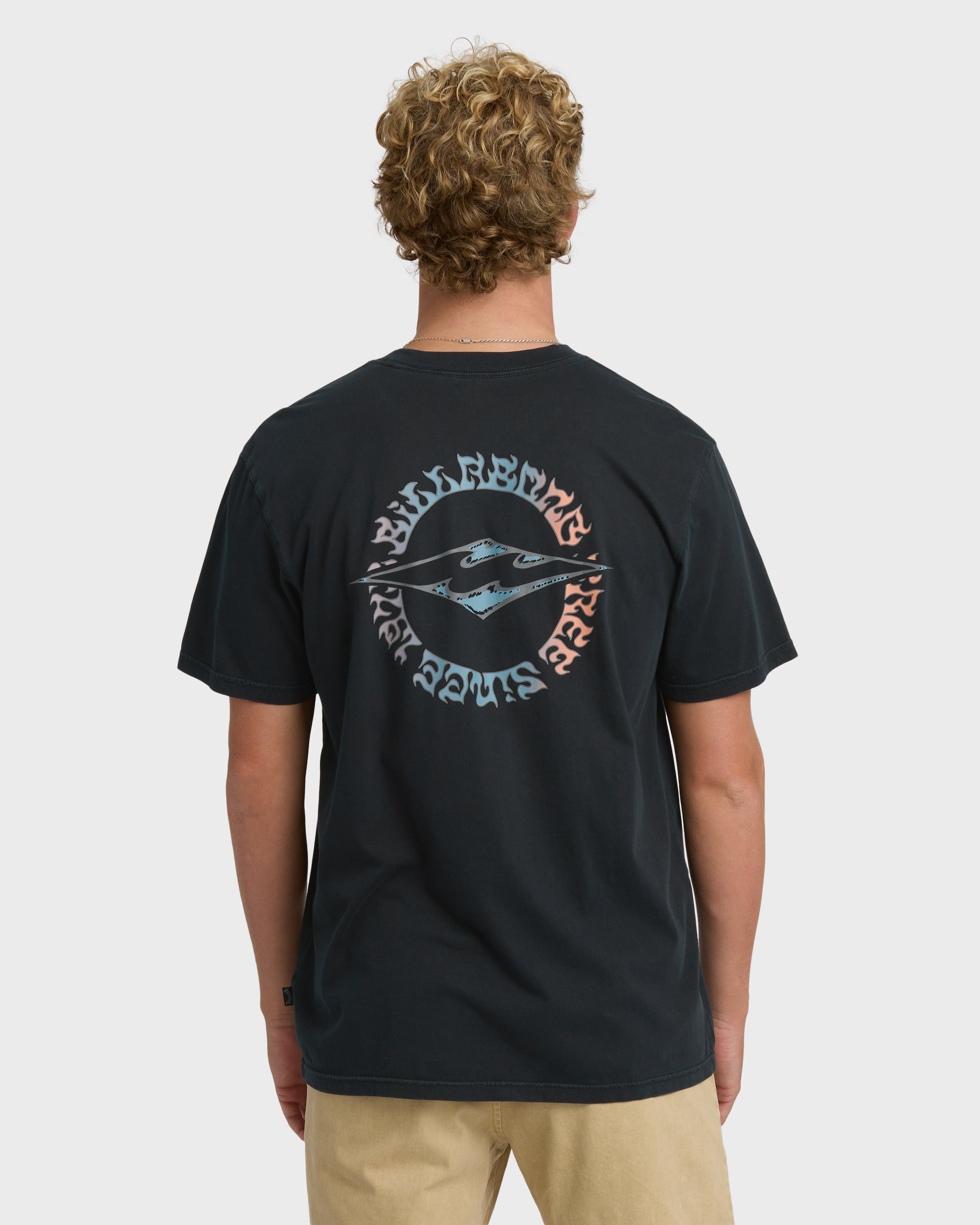 Hollow Diamond Wave Washed Premium Short Sleeve T-Shirt - Black - Image 2