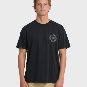 Hollow Diamond Wave Washed Premium Short Sleeve T-Shirt - Black