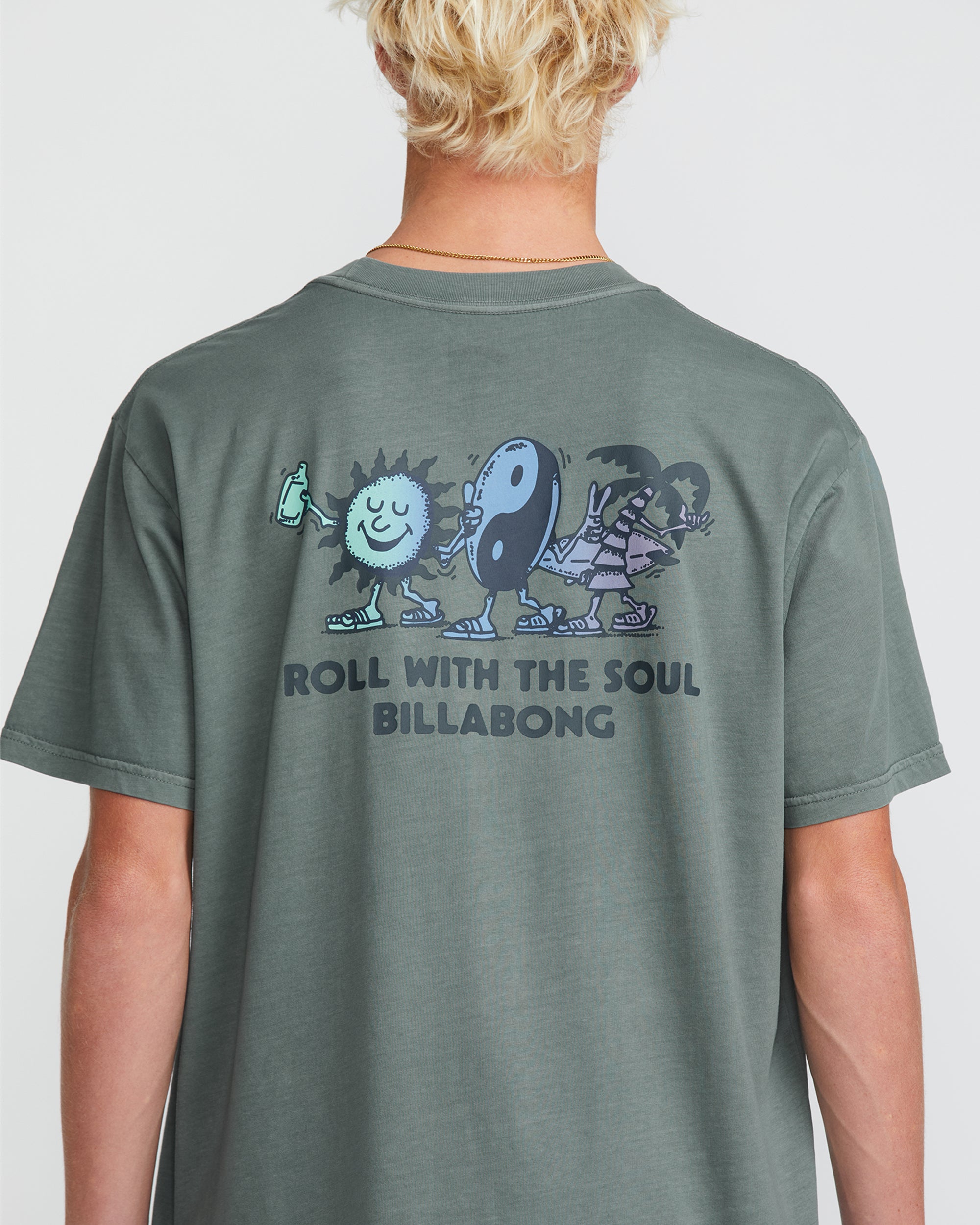 Roll Premium Wave Wash Short Sleeve Tee - Dark Slate - Image 2