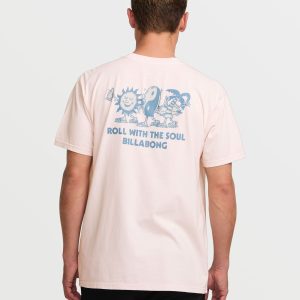 Roll Premium Wave Wash Short Sleeve Tee - Light Pink
