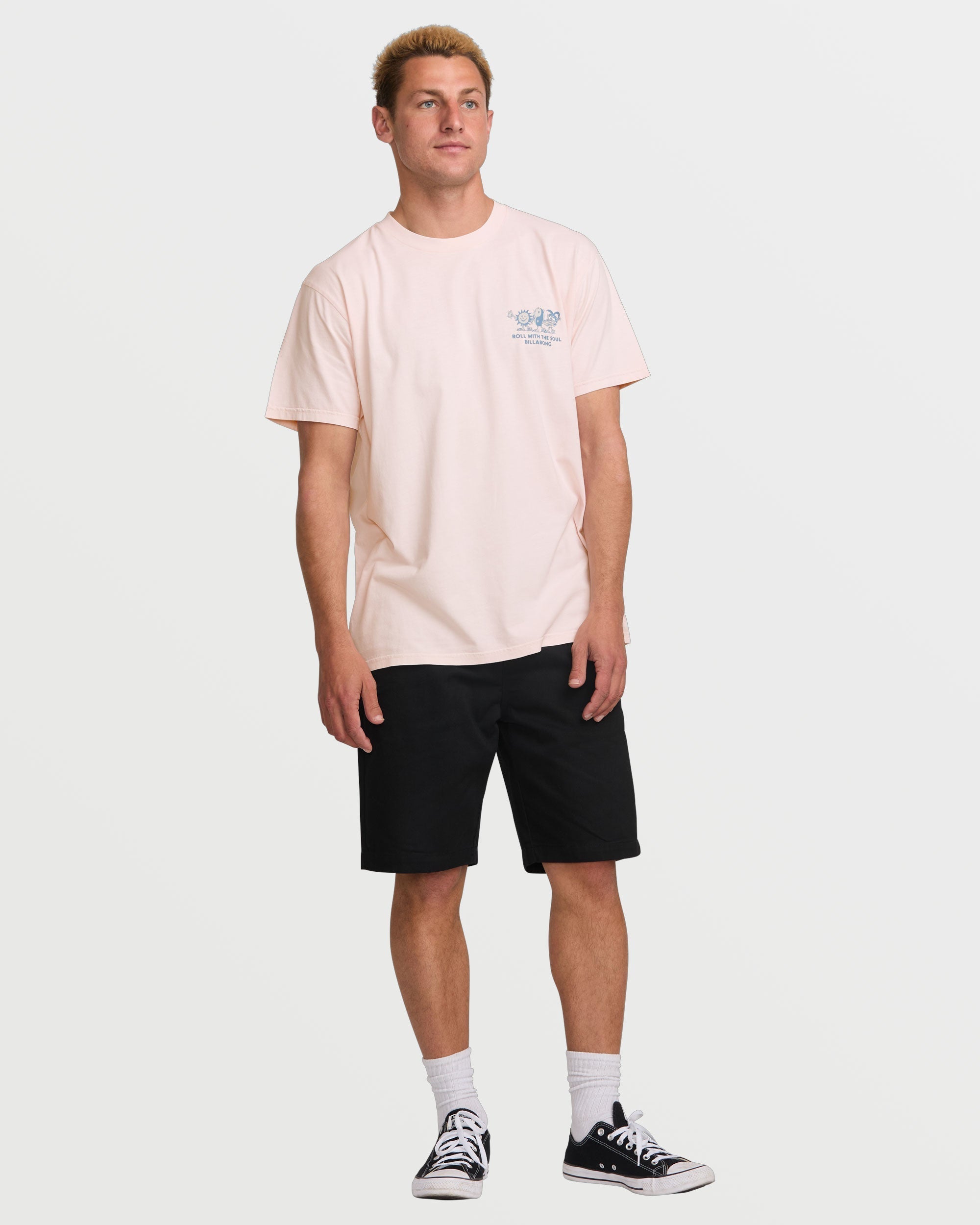 Roll Premium Wave Wash Short Sleeve Tee - Light Pink - Image 5