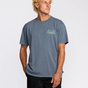 Social Lounge Premium Wave Wash Short Sleeve T-Shirt - Steel Blue