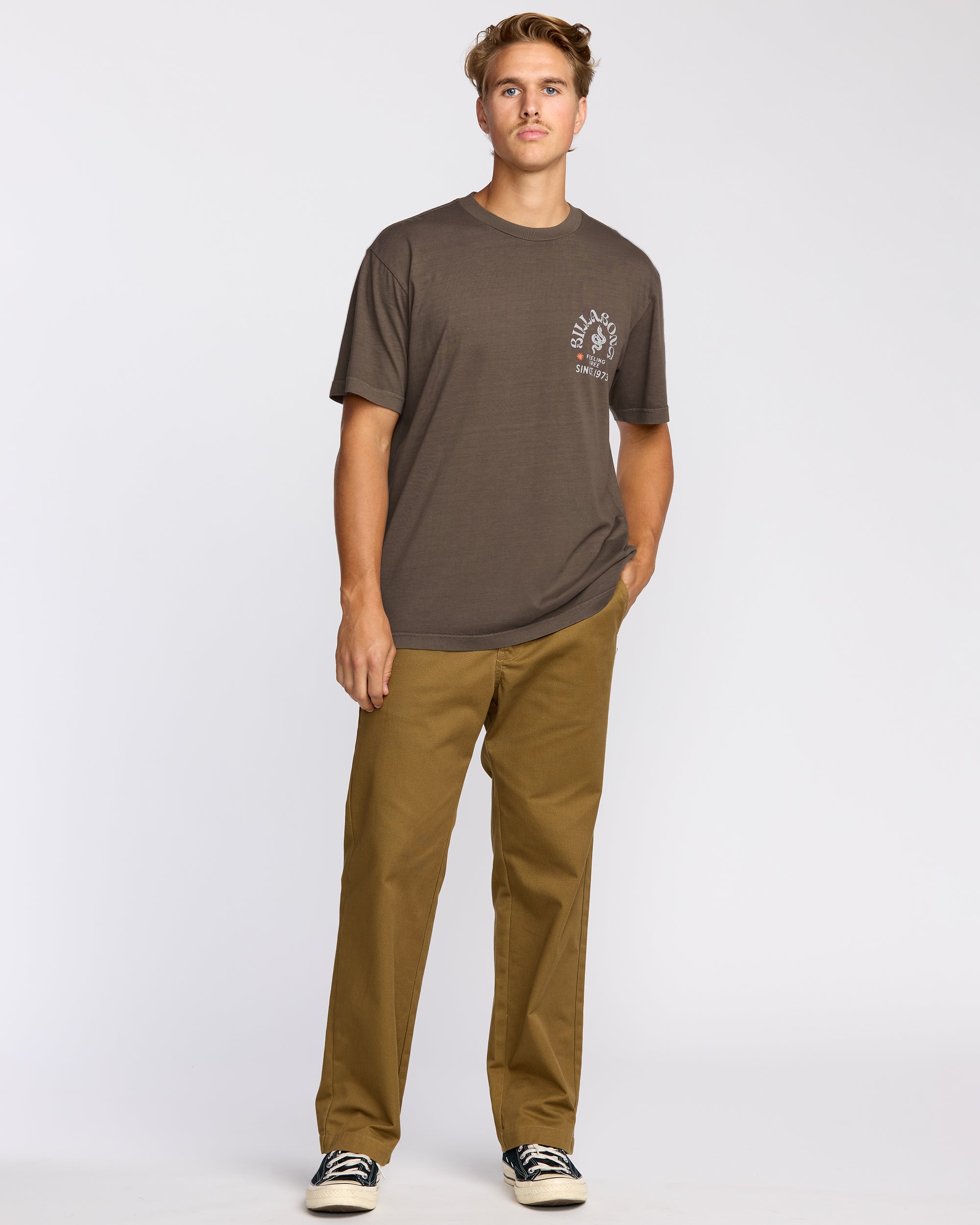 Coiled Premium Wave Wash Short Sleeve T-Shirt - Dark Brown - Image 3