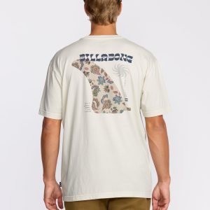 Single Fin Premium Wave Wash Short Sleeve T-Shirt - Off White