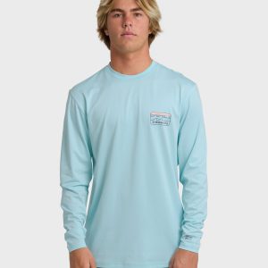 Runner Loose Fit Long Sleeve Surf Shirt - Blue Heather