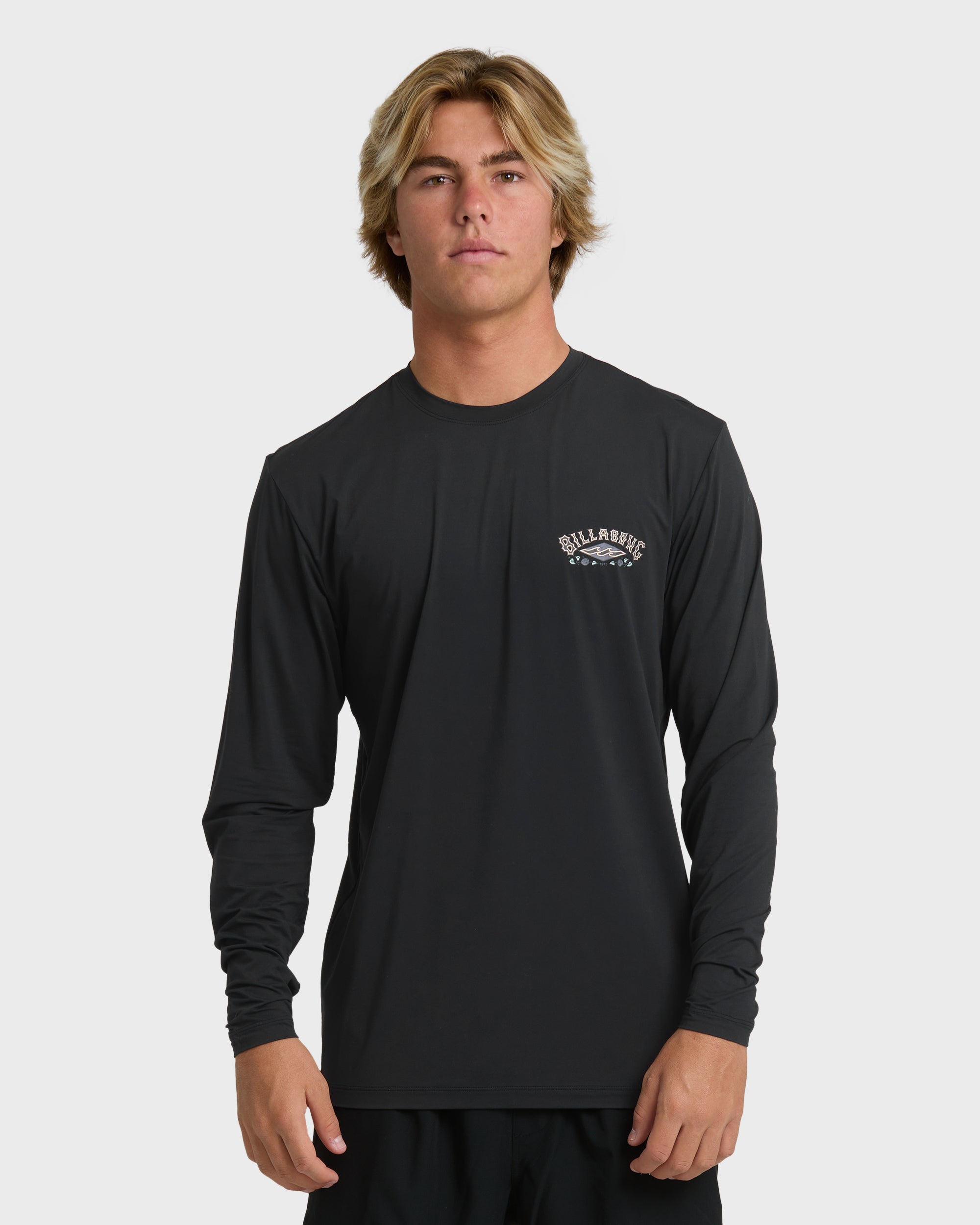 Heritage Loose Fit Long Sleeve Surf Shirt - Black