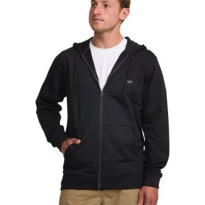 All Day Zip Front Hoodie - Black