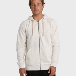 All Day Zip Front Hoodie - Oatmeal Heather.