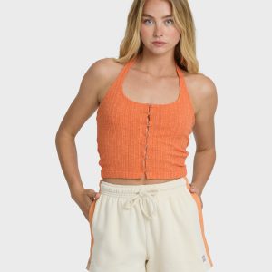 Friday Night Knit Halter Top - Saffron