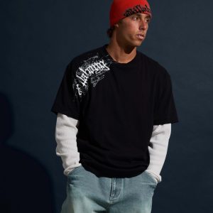 Immortal Blast Short Sleeve Knit T-Shirt - Black
