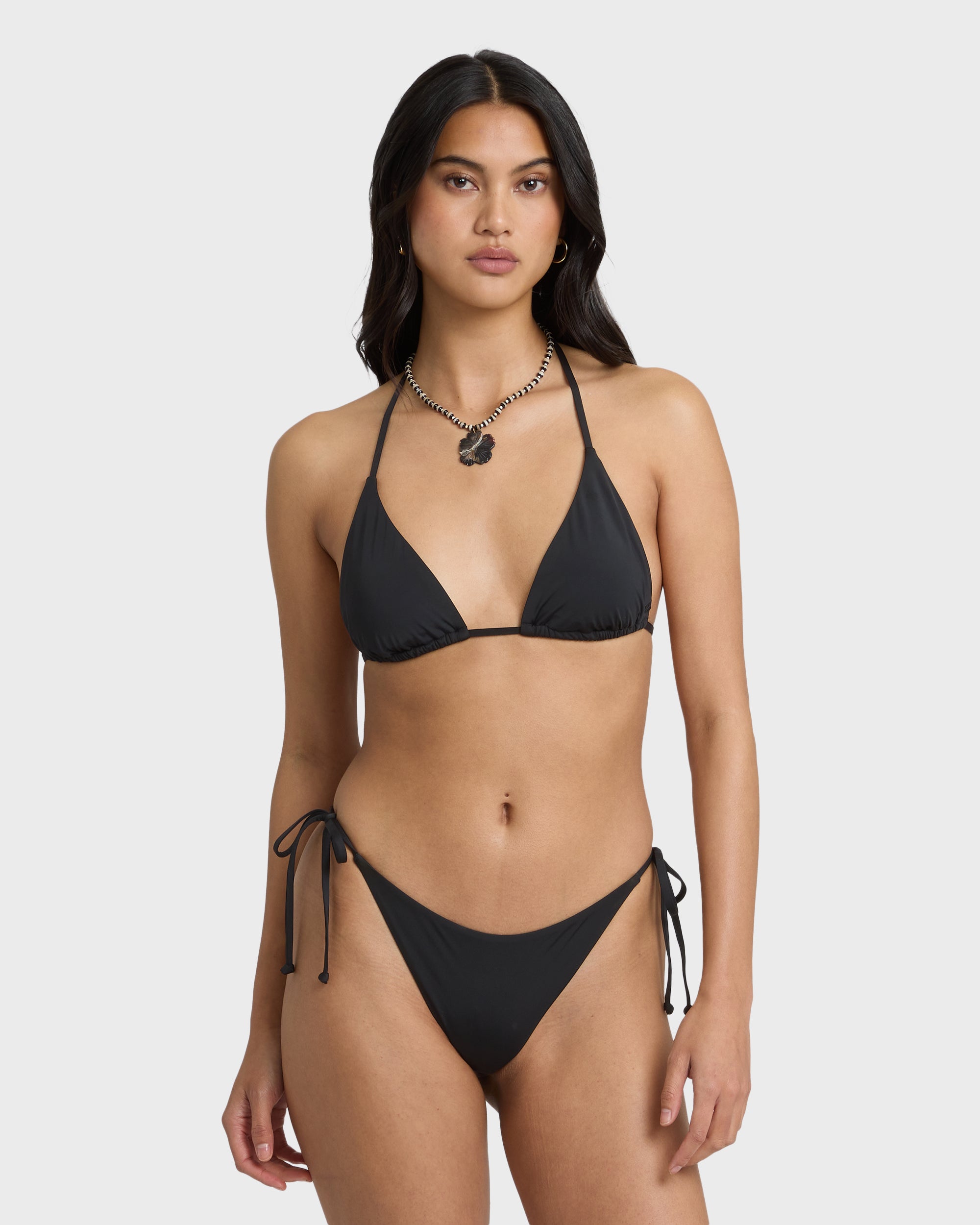 Sol Searcher Remi Triangle Bikini Top - Black Pebble - Image 4