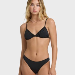 Sol Searcher Teagan Bralette Bikini Top - Black Pebble