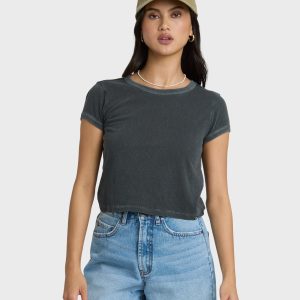 Daily T Short Sleeve Knit T-Shirt - Black Sands