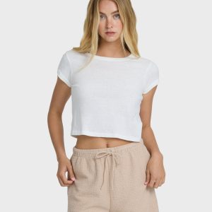 Daily T Short Sleeve Knit T-Shirt - Salt Crystal