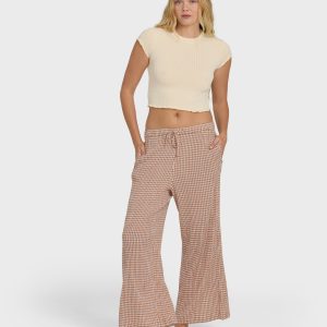 Wanderer Bitty Check Pants - Sugar Almond