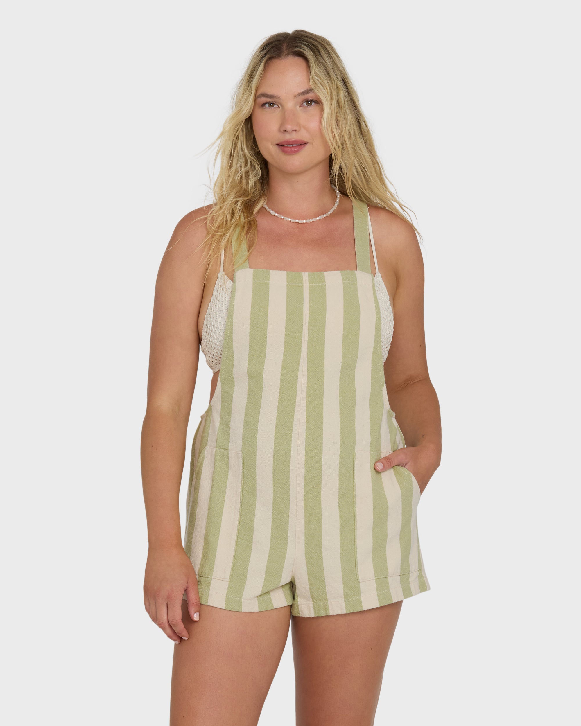 Beach Crush Yarn-Dyed Overalls - Cactus - Image 6