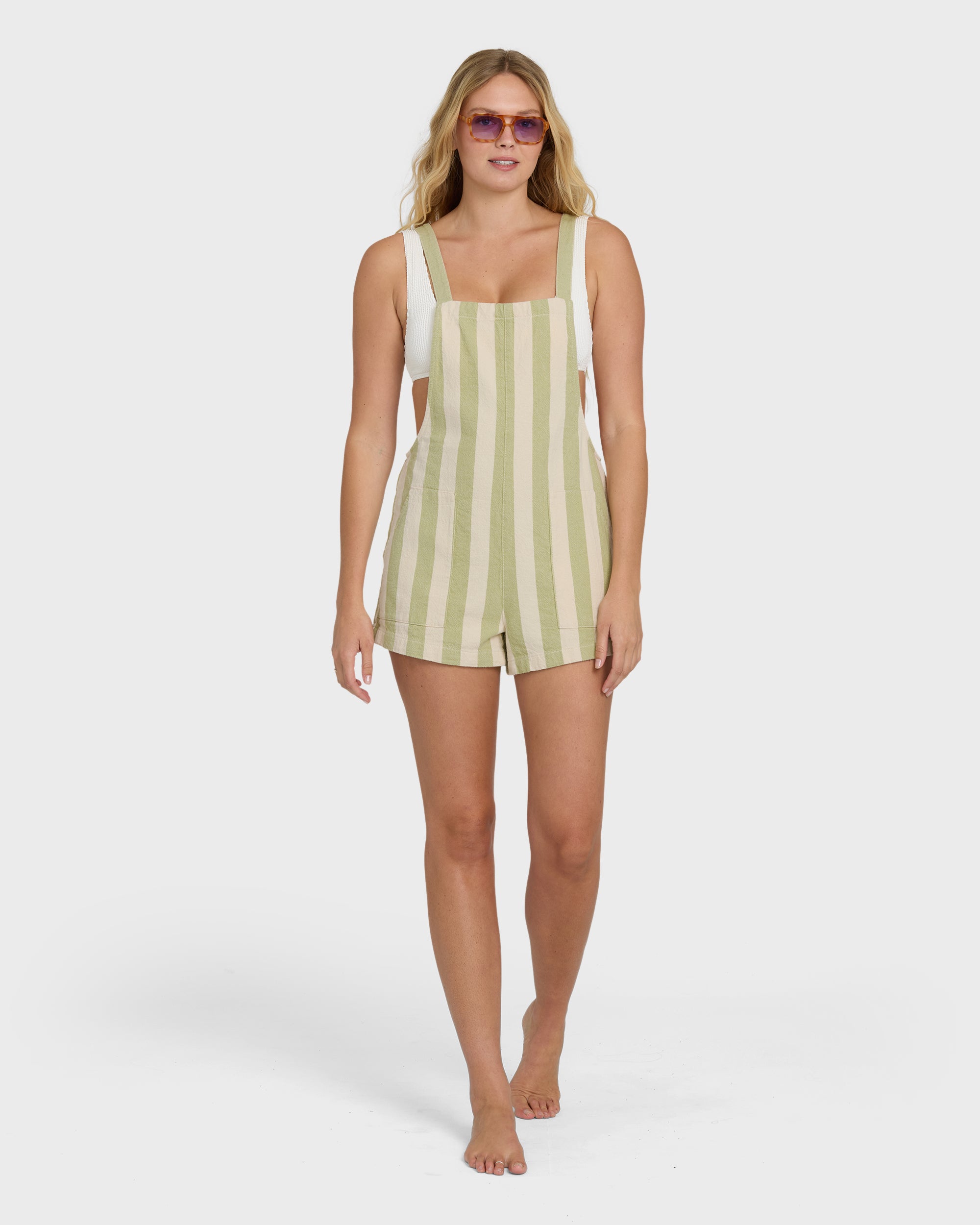 Beach Crush Yarn-Dyed Overalls - Cactus - Image 4