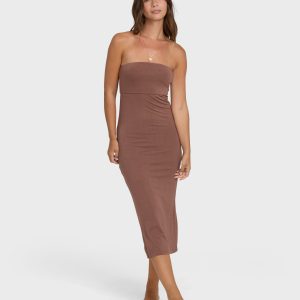 Lily Midi Knit Dress - Black Stone