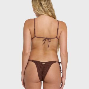 Twisted Tides Tie-Side Dippi Skimpy Bikini Bottoms - Espresso