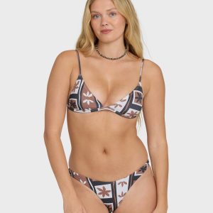 Stay Grounded Ceci Triangle Bikini Top - Brown Stone