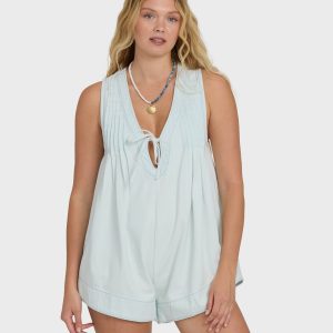 June Saltwashed Romper - Clearwater