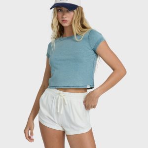 Road Trippin Solid Woven Shorts - Salt Crystal
