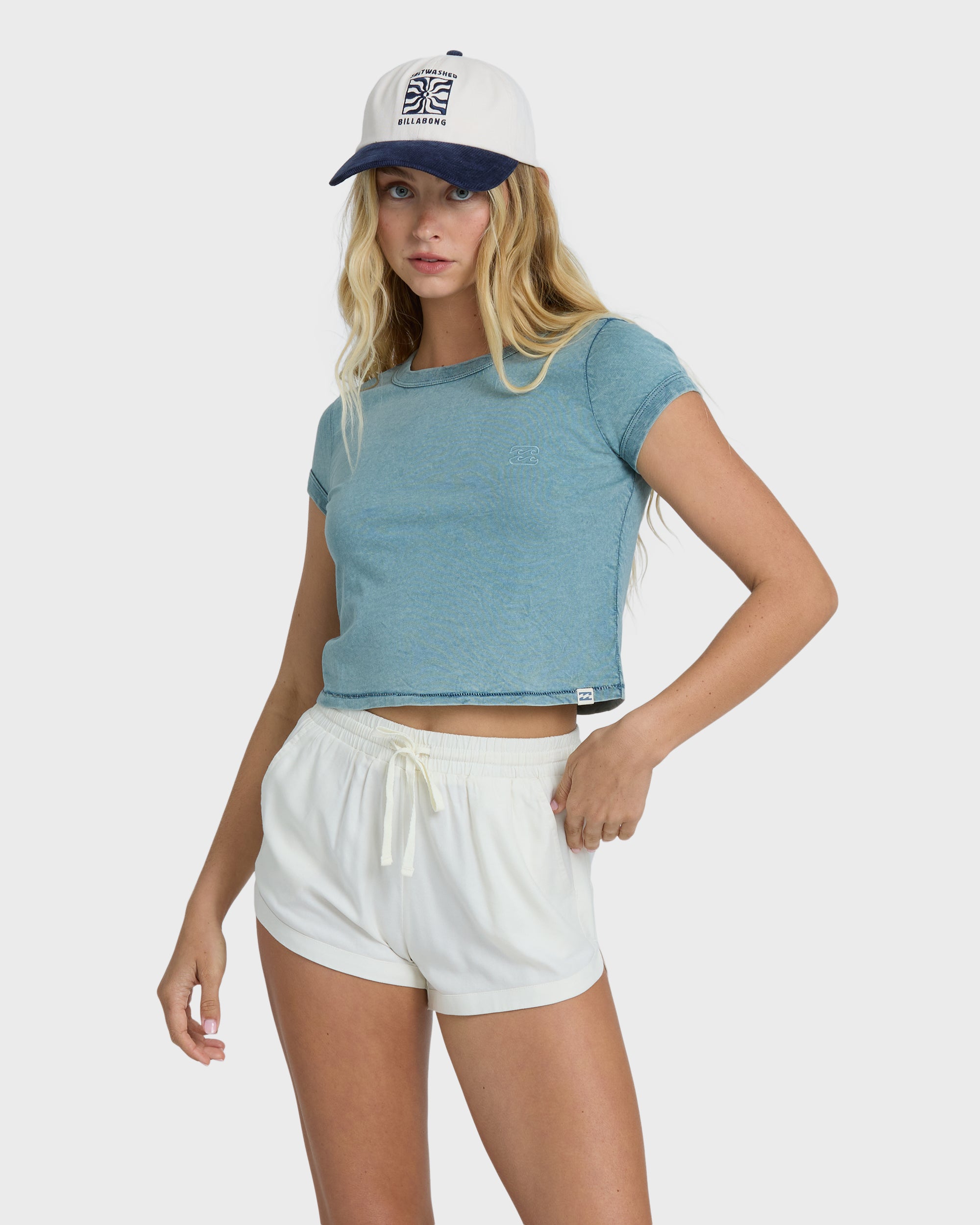 Road Trippin Solid Woven Shorts - Salt Crystal