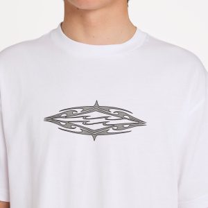 Tribal Diamonds Short Sleeve Knit T-Shirt - White